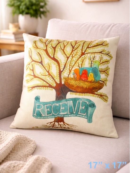 Birds Print Cushion Cover & Filler